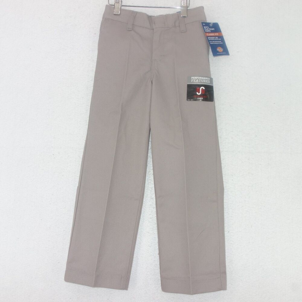 NEW Dickies Classic Fit Straight Leg Flat Front School Uniform Pants Boy's 4